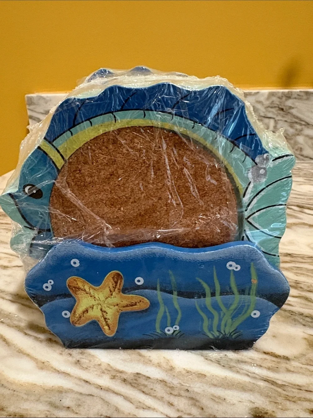 Fish Shaped Beach Themed Coasters. 4 NWOT.